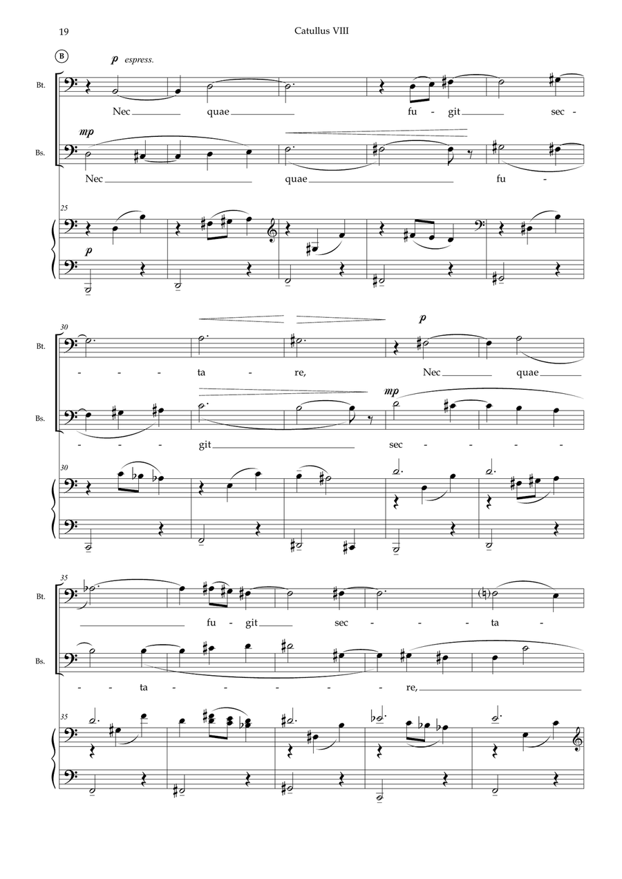 Nec Quae Fugit Sectare, from trio cantata 'Catullus VIII' 3-Part scores gallery preview page 3