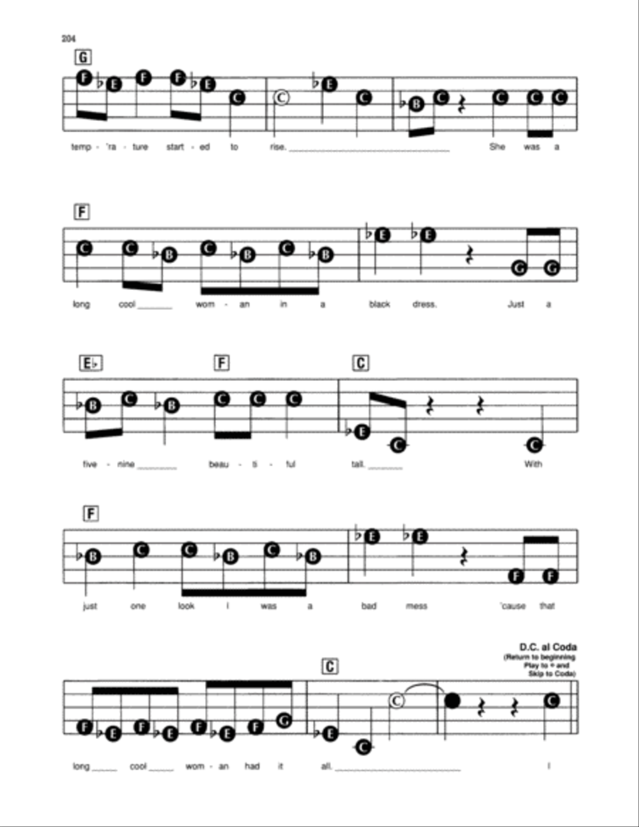 Long Cool Woman (In A Black Dress) Electronic Keyboard scores gallery preview page 3