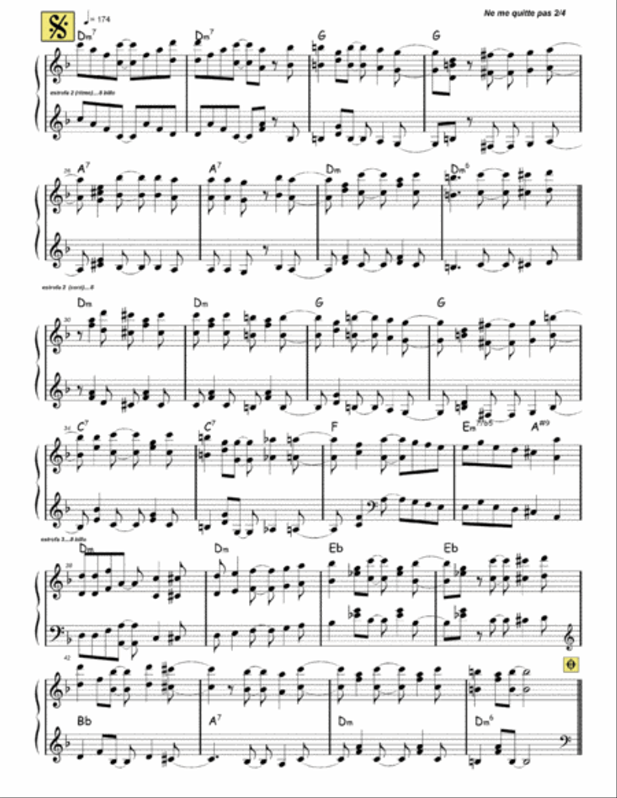 Ne Me Quitte Pas String Duet scores gallery preview page 2