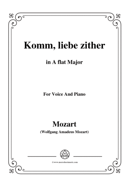 Mozart-Komm,liebe zither,in A flat Major,for Voice and Piano image number null