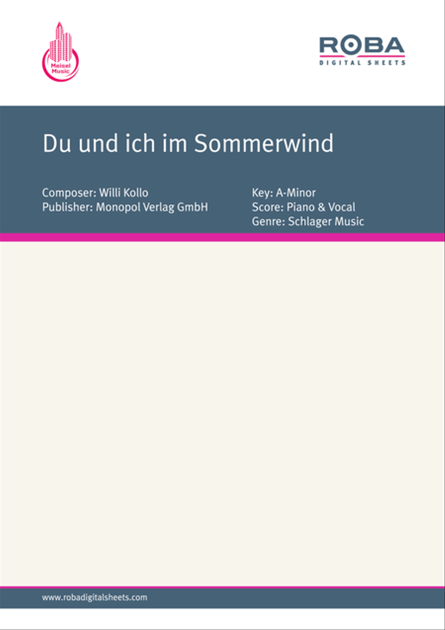 Du und ich im Sommerwind Du und ich im Sommerwind Voice scores gallery preview page 1
