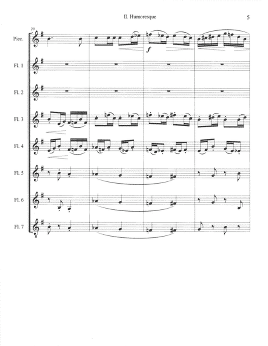 Fantasy Pieces # 2 Humoresque by Nielsen , arranged for Piccolo solo with flute choir image number null