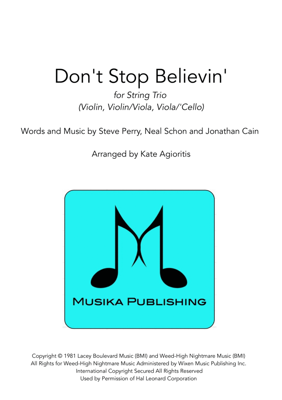 Don't Stop Believin' Don't Stop Believin' String Trio scores gallery preview page 1