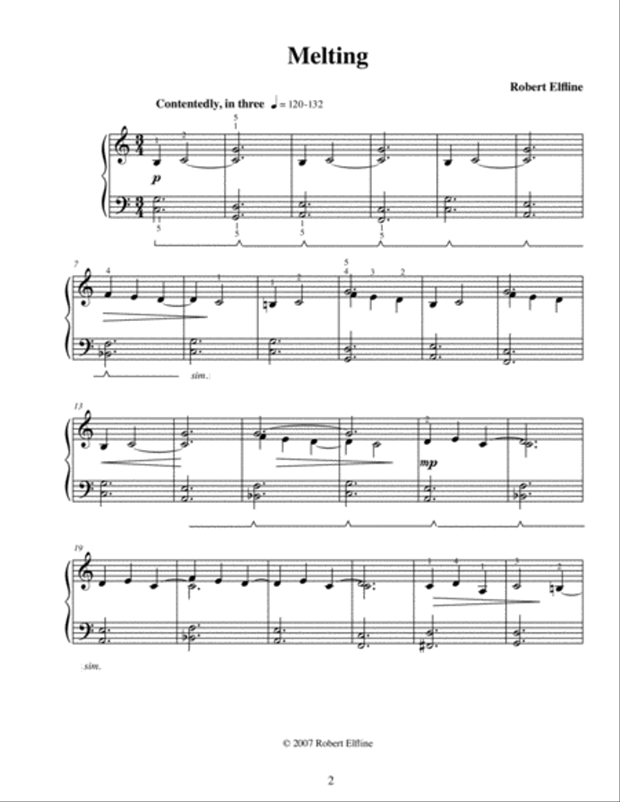 Melting Melting Piano Solo scores gallery preview page 2