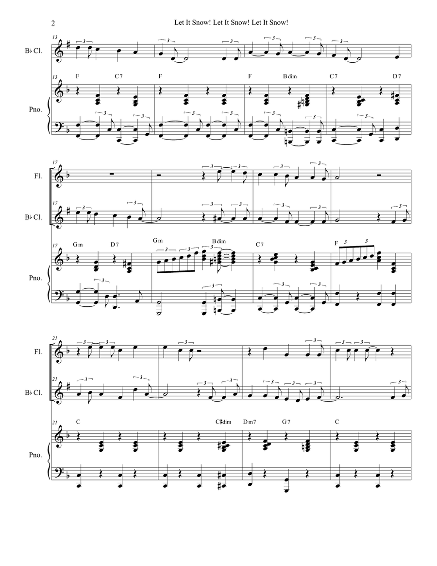 Let It Snow! Let It Snow! Let It Snow! Woodwind Duet scores gallery preview page 2