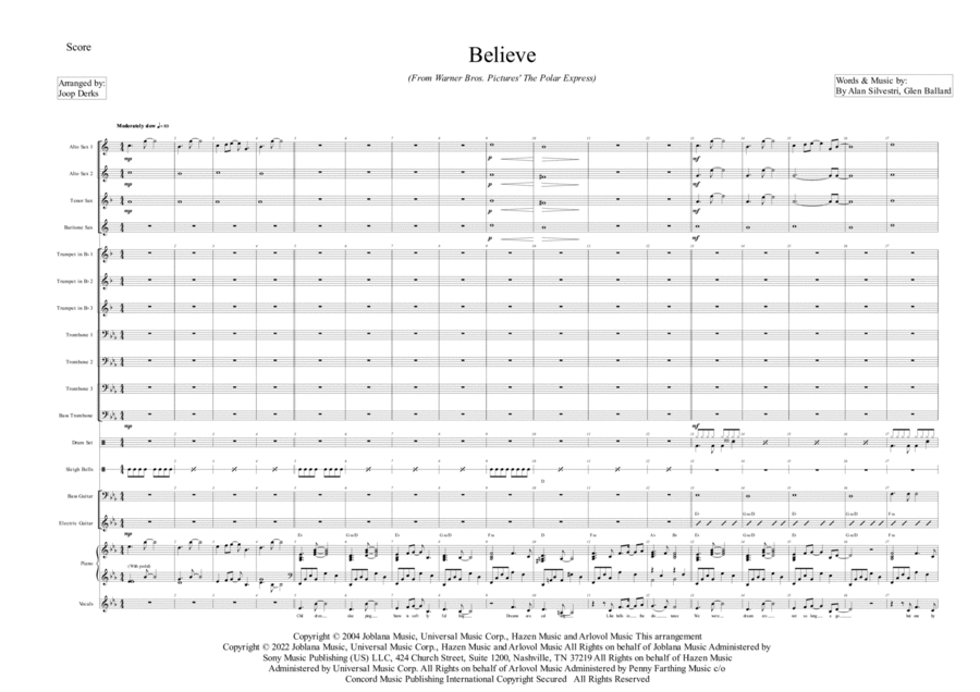 Believe Jazz Ensemble scores gallery preview page 1