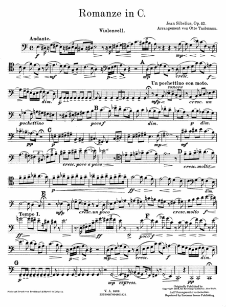 Romances op. 42, arr. Cello