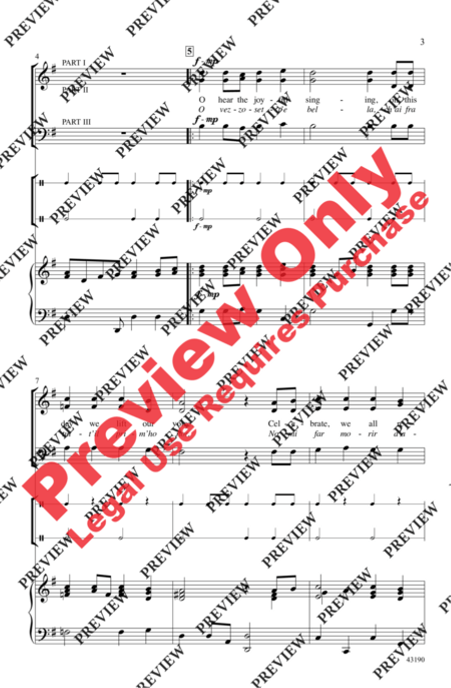 O Hear the Joyful Singing 3-Part scores gallery preview page 3