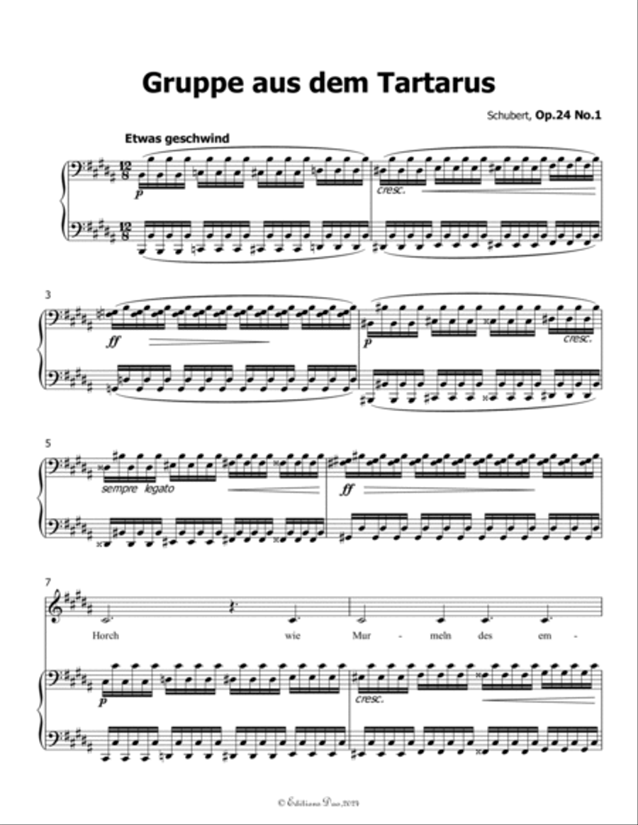 Gruppe aus dem Tartarus, by Schubert, Op.24 No.1, in B Major Voice scores gallery preview page 3