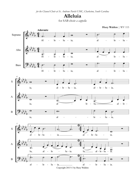 Alleluia, for SAB choir a cappella