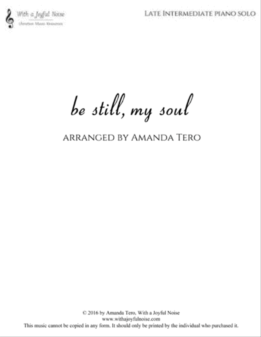 Be Still, My Soul – Late Intermediate Piano Sheet Music Piano Solo scores gallery preview page 2
