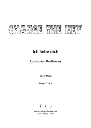 Book cover for Ich liebe dich - F Major