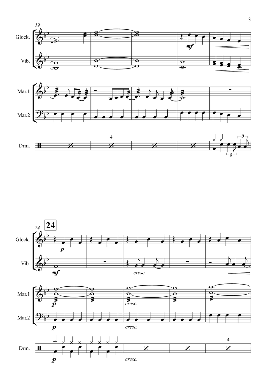 Sweet Caroline Percussion Ensemble scores gallery preview page 5