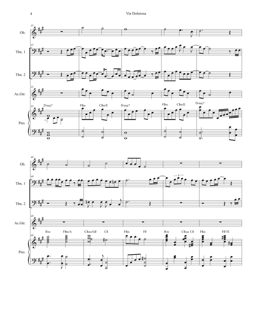 Via Dolorosa Via Dolorosa Trombone Duet scores gallery preview page 4