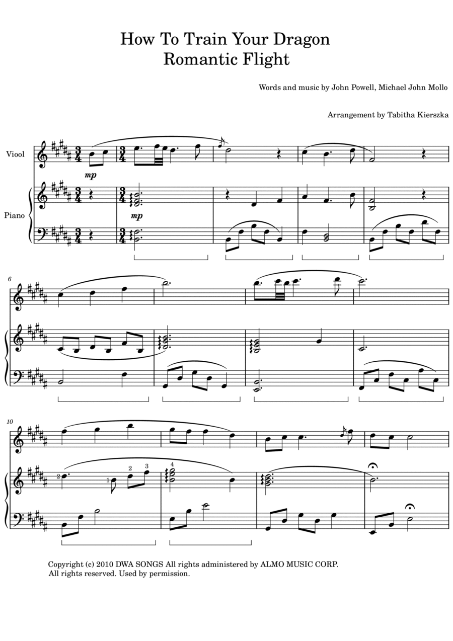 How To Train Your Dragon Violin Solo scores gallery preview page 1