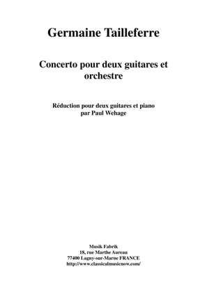 Book cover for Germaine Tailleferre: Concerto for two guitars and orchestra, reduction for two guitars and piano