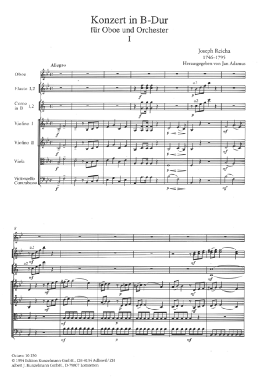 Concerto for oboe in B-flat major Chamber Orchestra scores gallery preview page 2