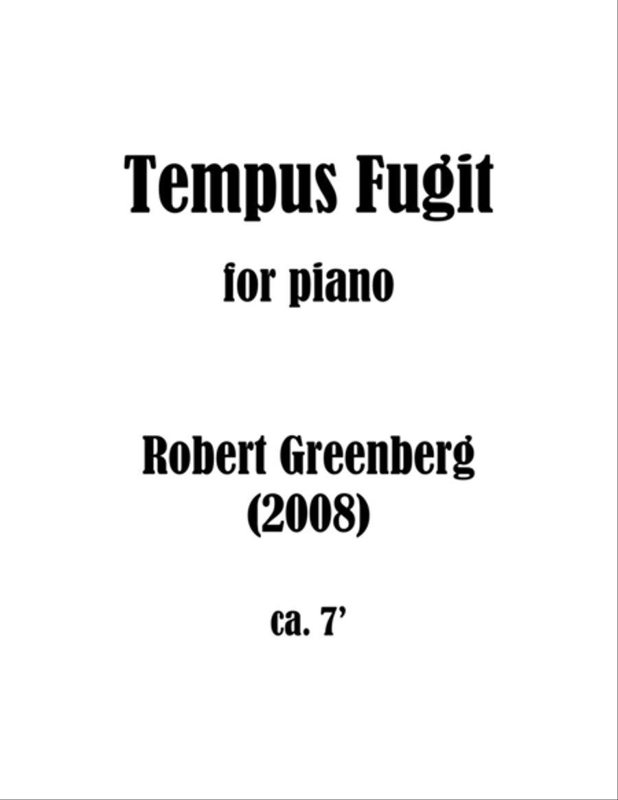 Tempus Fugit for piano Piano Solo scores gallery preview page 1