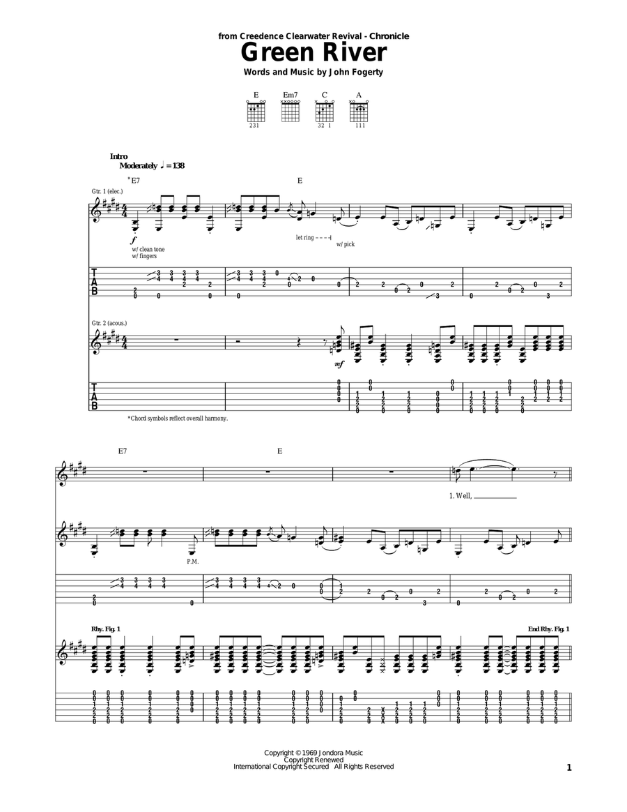 Green River Acoustic Guitar scores gallery preview page 1
