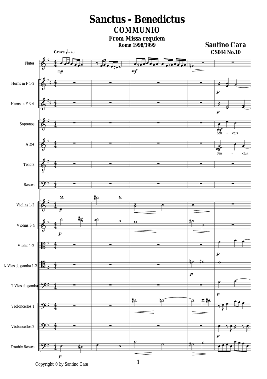 Sanctus_Benedictus - (Communio) Sequences no.10 of the Missa Requiem CS044 4-Part scores gallery preview page 1