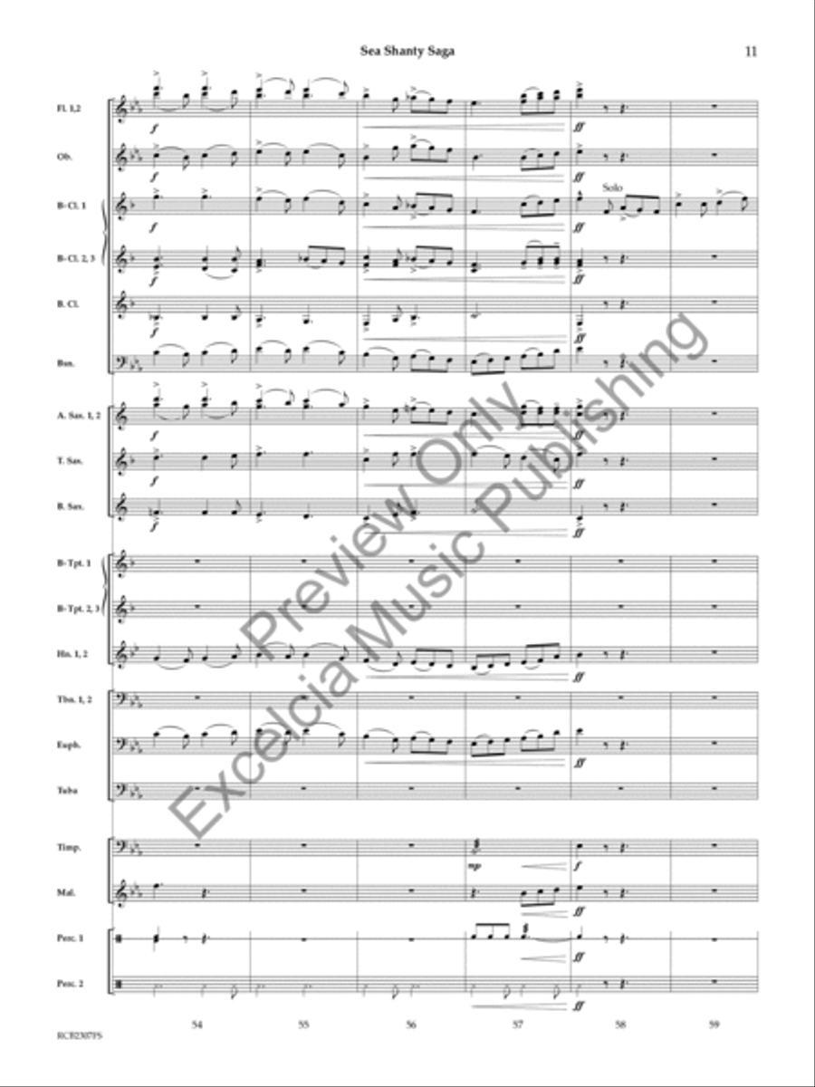 Sea Shanty Saga Concert Band scores gallery preview page 12