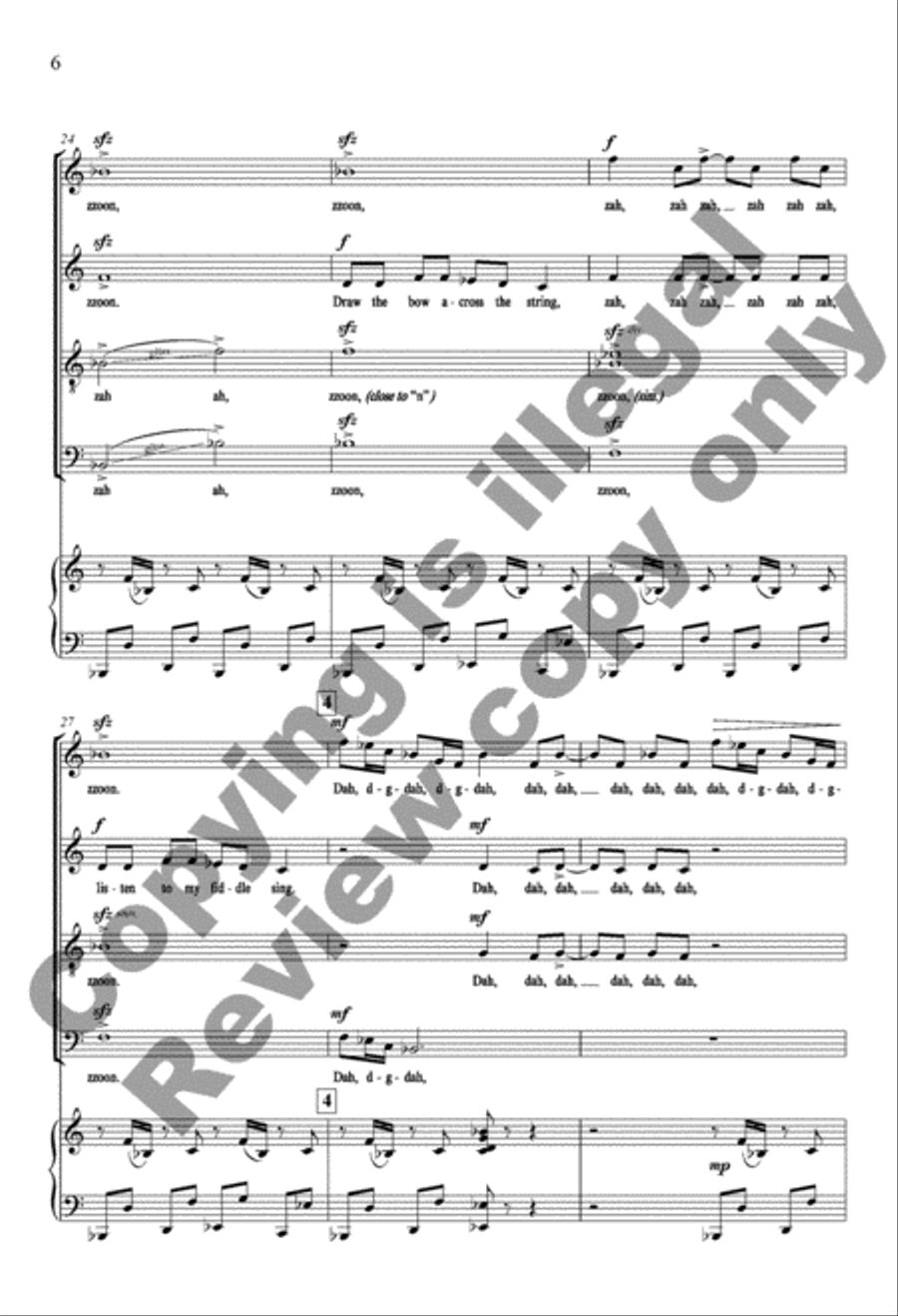 A Hoopla (Choral Score) 4-Part scores gallery preview page 6