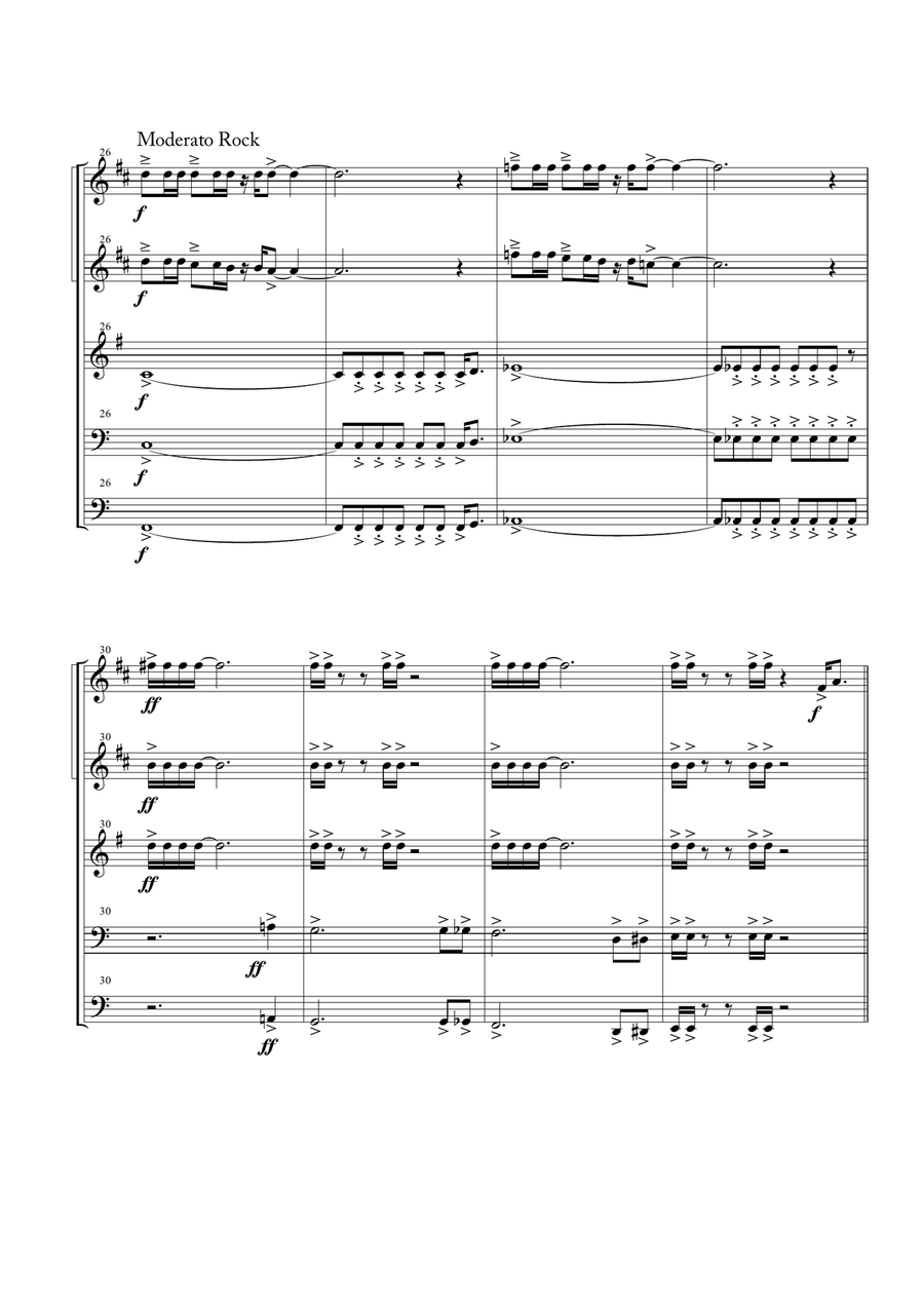 Gonna Fly Now Brass Ensemble scores gallery preview page 4