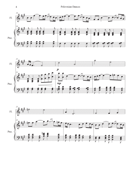 Polovtsian Dances (Introduction and Dance of the Gliding Maidens) arranged for Flute Solo with Piano image number null