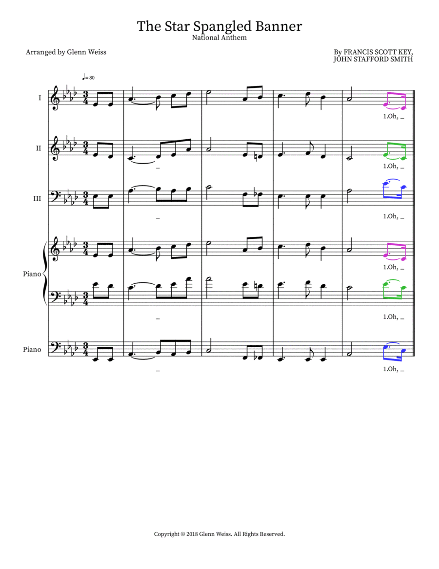 The Star Spangled Banner 3-Part scores gallery preview page 1