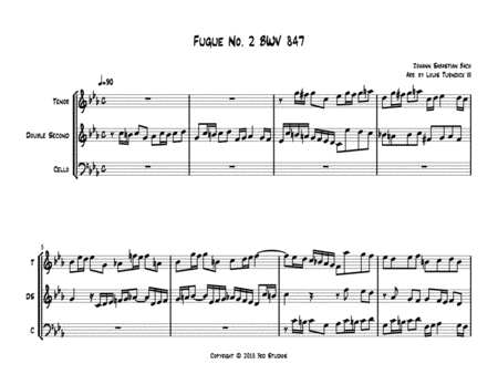 Fugue No 2 BWV 847 - Trio for Tenor, Double Second, & Cello Pans image number null