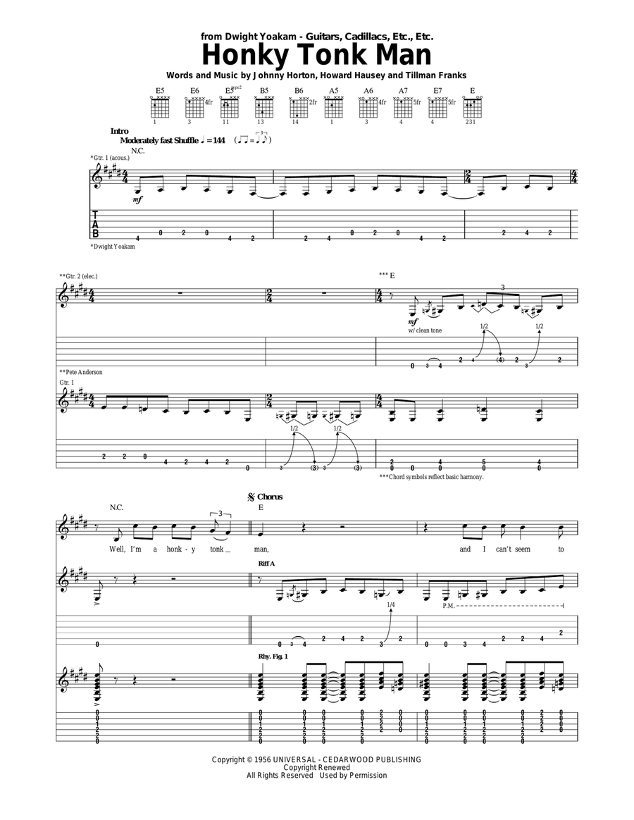 Honky Tonk Man Acoustic Guitar scores gallery preview page 1
