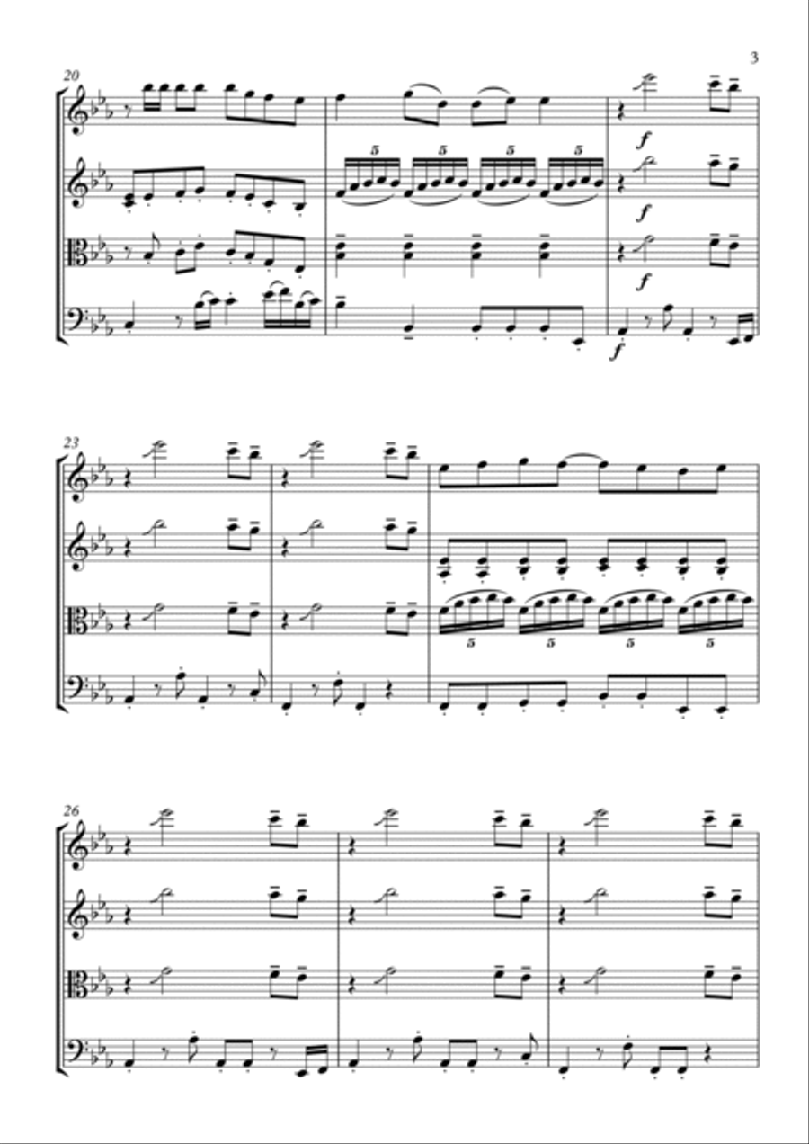 Wherever I Go String Quartet scores gallery preview page 3