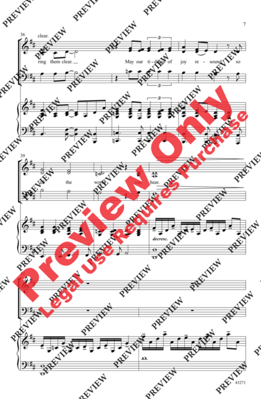 I Heard the Bells on Christmas Day 3-Part scores gallery preview page 7