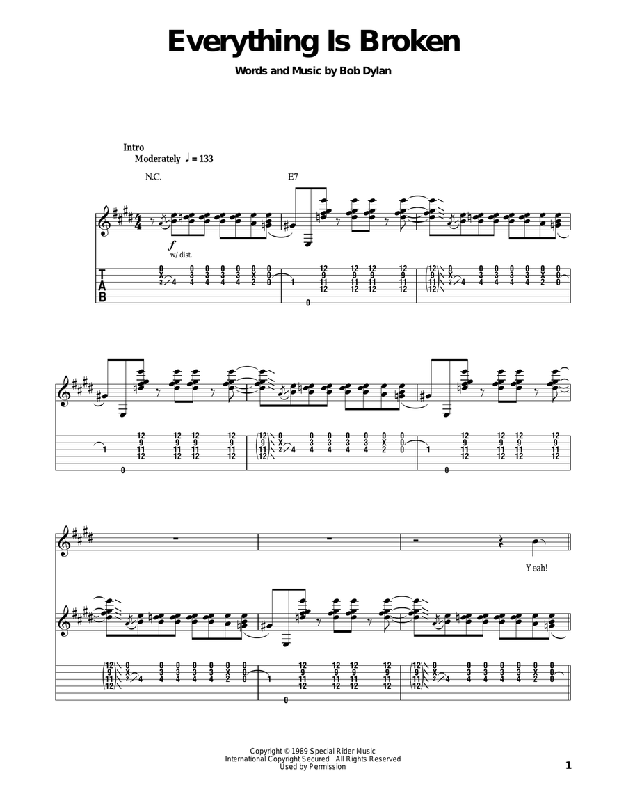 Everything Is Broken Acoustic Guitar scores gallery preview page 1