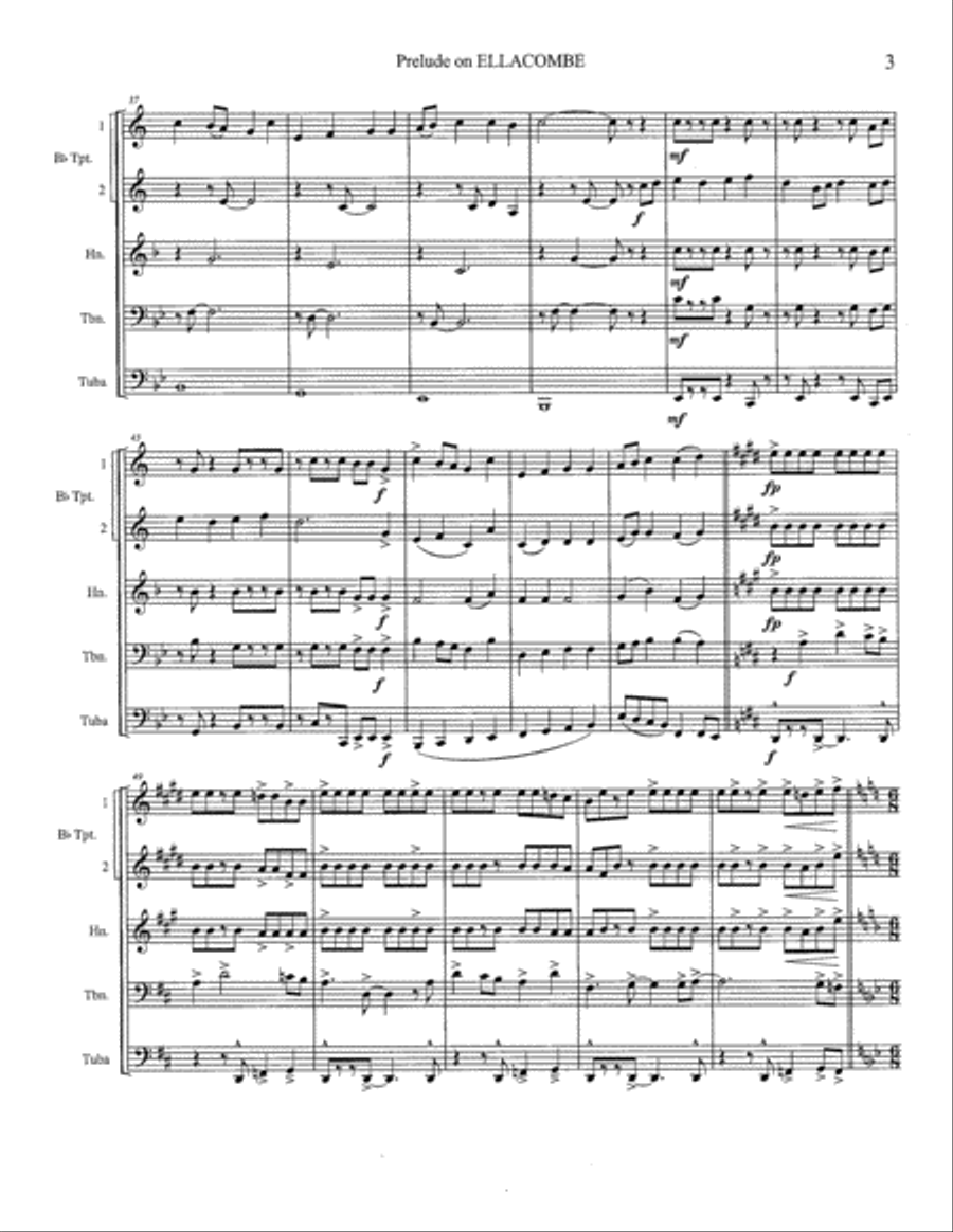 Prelude on ELLACOMBE Brass Ensemble scores gallery preview page 4