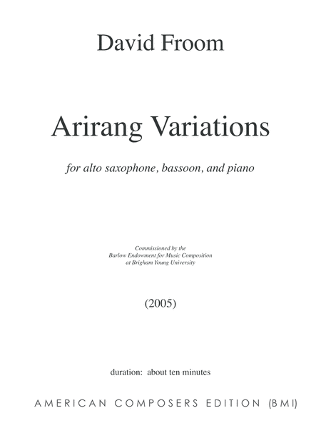 [Froom] Arirang Variations