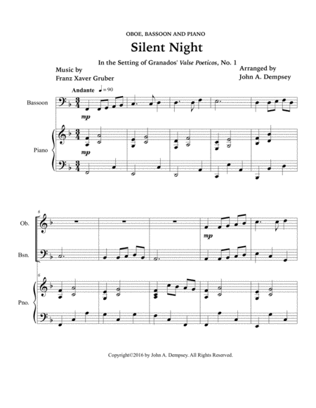 Silent Night (Trio for Oboe, Bassoon and Piano) image number null