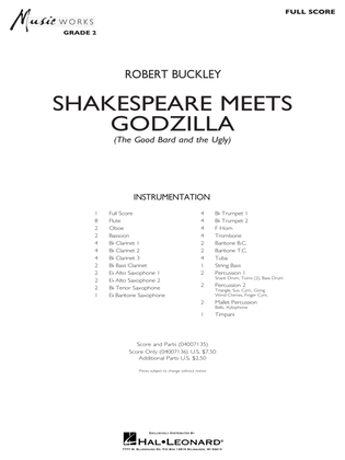 Book cover for Shakespeare Meets Godzilla (The Good Bard and the Ugly) - Full Score