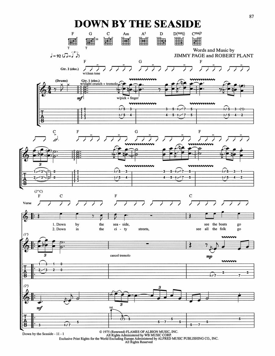 Down By The Seaside Acoustic Guitar scores gallery preview page 1