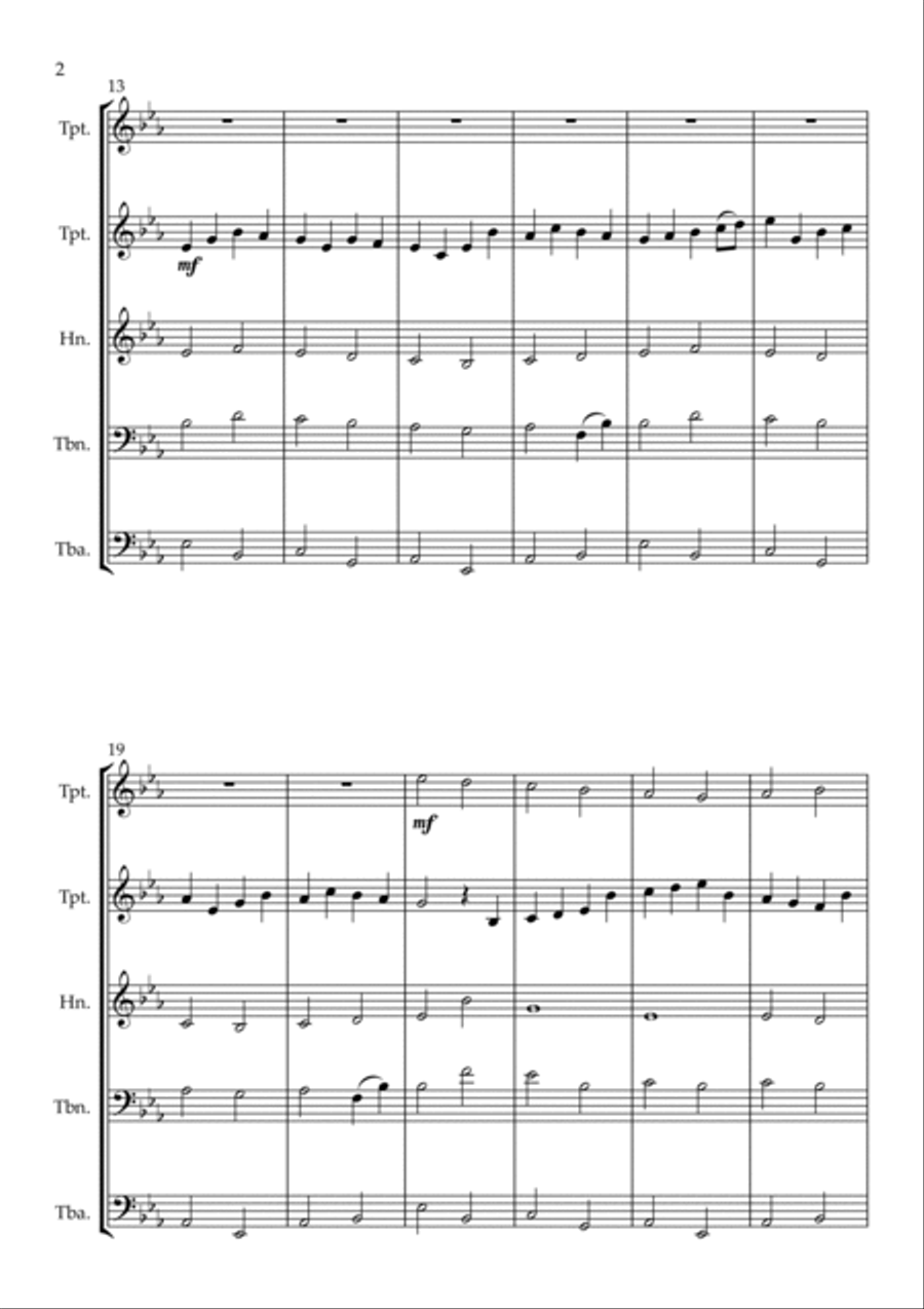 Pachelbel's Canon, for Brass Quintet image number null