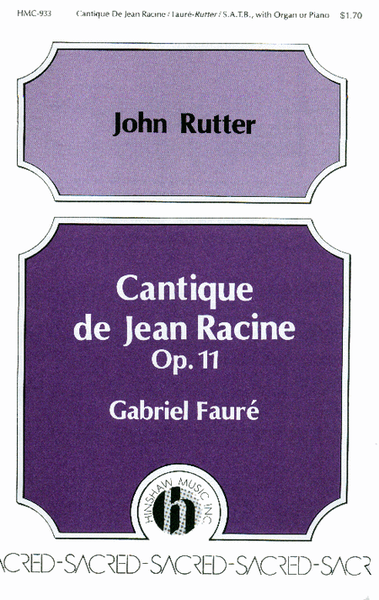 Cantique De Jean Racine Opus 11