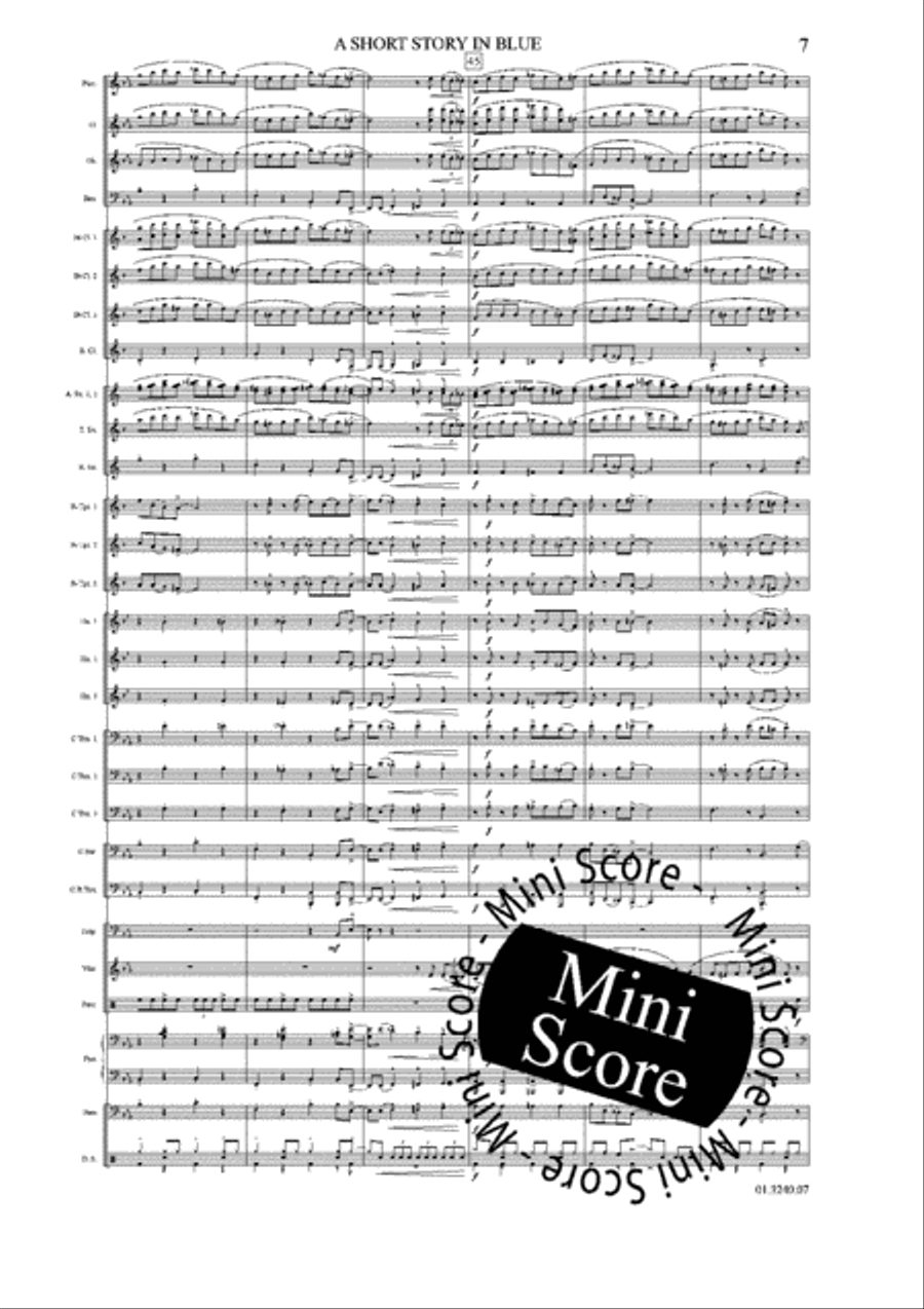 A Short Story in Blue Concert Band scores gallery preview page 13