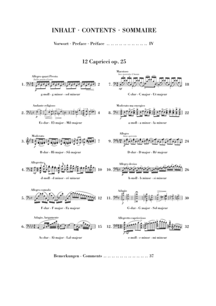 12 Capricci Op. 25 for Violoncello Solo