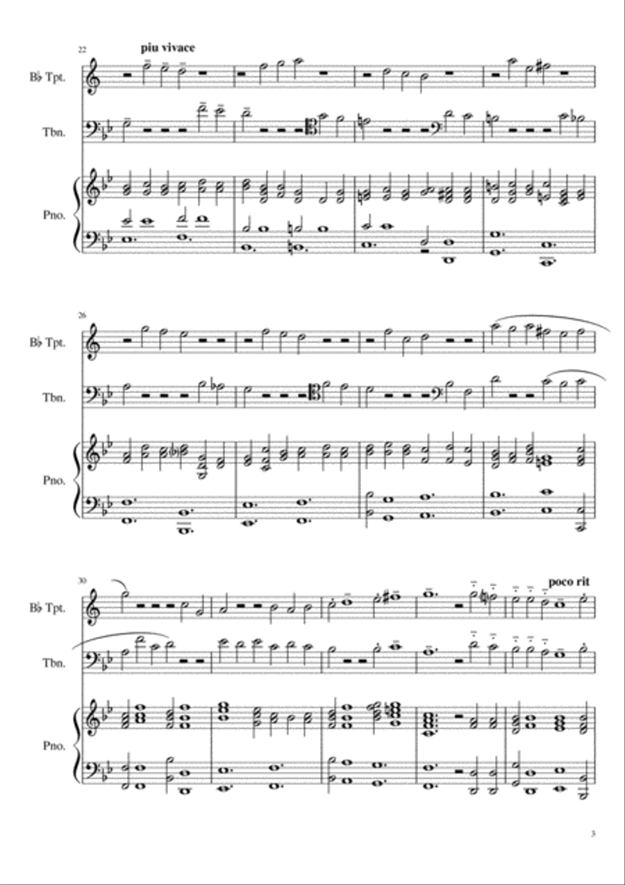 Pur Ti Muro Brass Duet scores gallery preview page 3