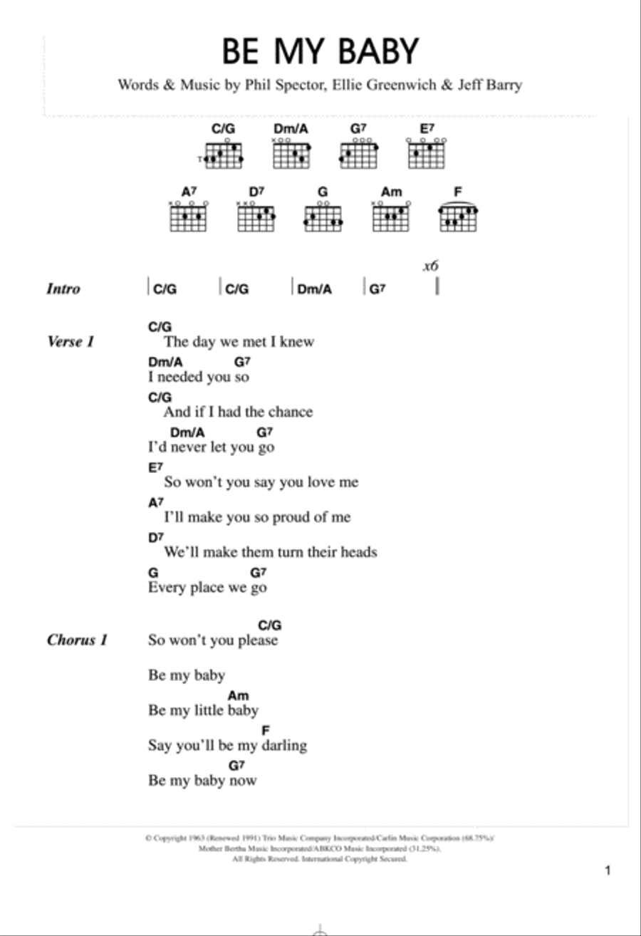 Be My Baby Acoustic Guitar scores gallery preview page 1