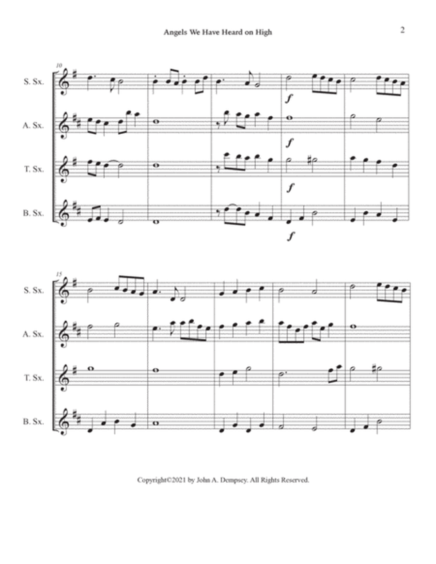 Angels We Have Heard on High (Sax Quartet: SATB) image number null
