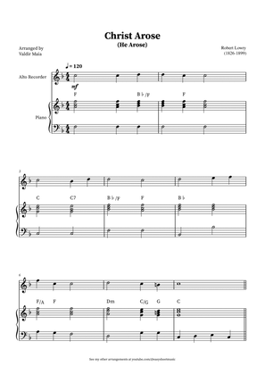 Christ Arose (He Arose) - Alto Recorder and Piano (with chords)
