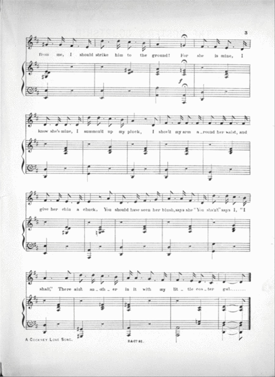 Yuss!, or, The Coster's Courtship. A Cockney Love Song Voice scores gallery preview page 3