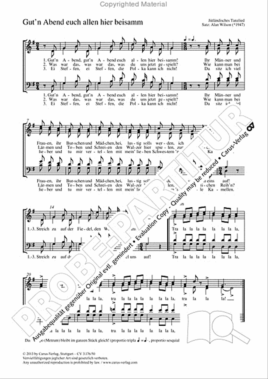 Gut'n Abend euch allen hier beisamm 4-Part scores gallery preview page 2