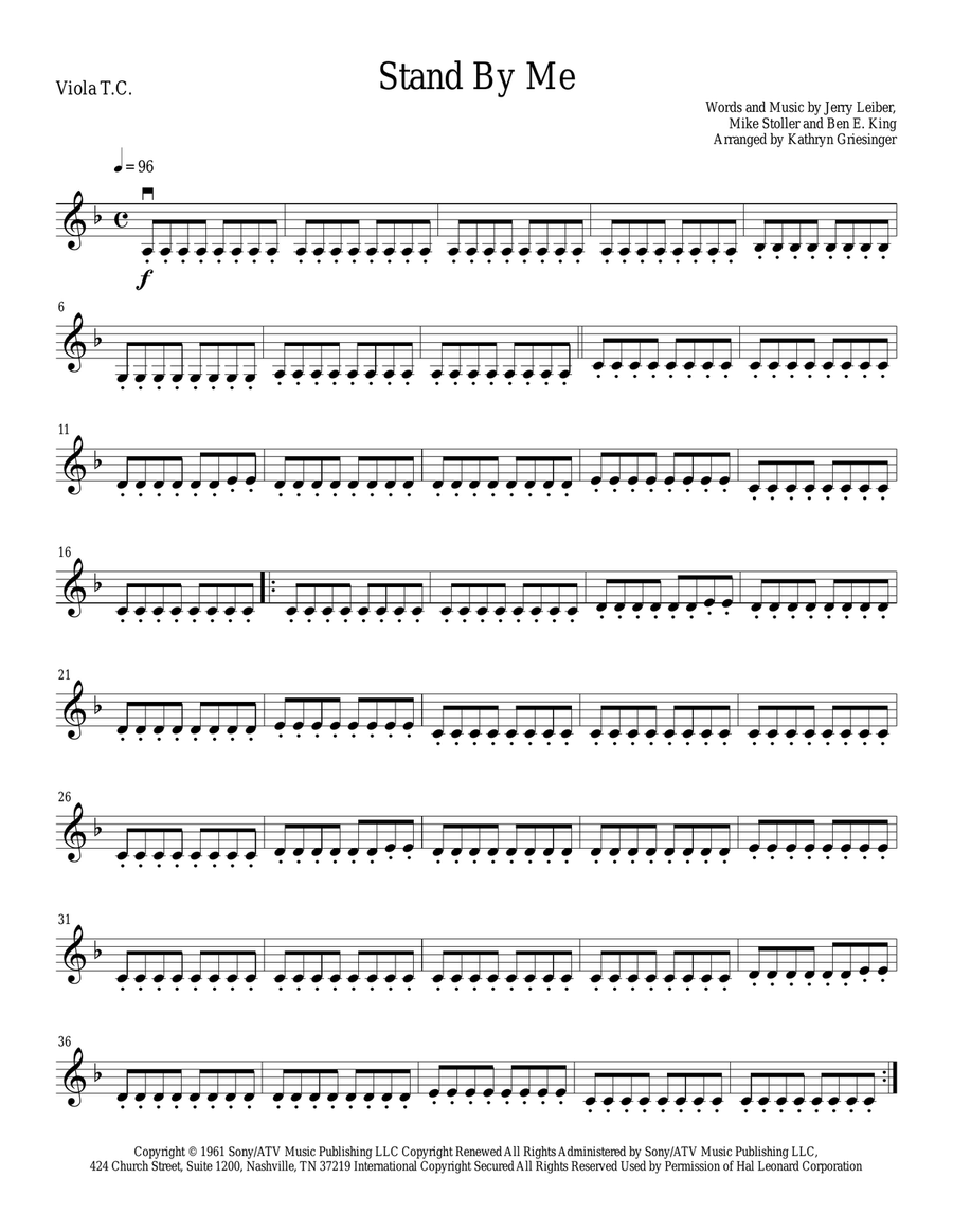 Stand By Me String Quartet scores gallery preview page 5